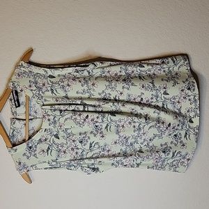 Karl Lagerfeld Paris Sleeveless Pink & Green Floral Blouse Size LG